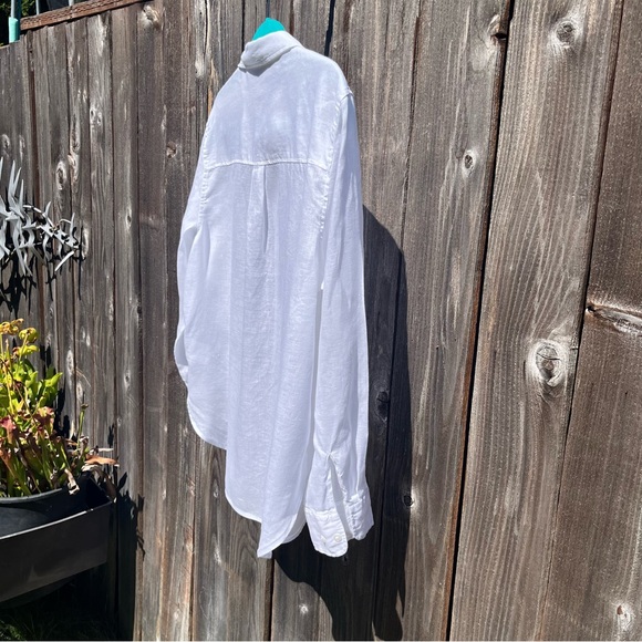 H&M white linen button down shirt size M - Picture 15 of 15